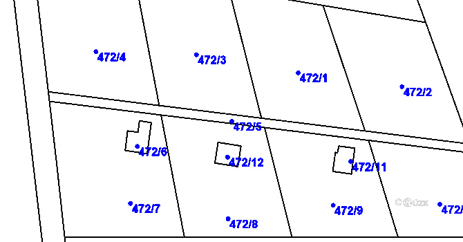 Parcela st. 472/5 v KÚ Želatovice, Katastrální mapa