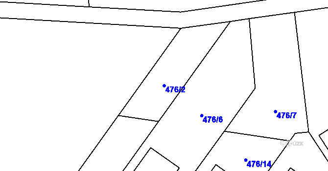 Parcela st. 476/2 v KÚ Želatovice, Katastrální mapa