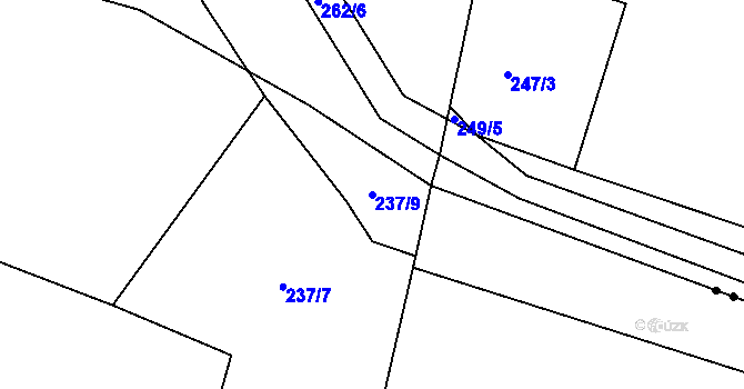 Parcela st. 237/9 v KÚ Bezděčín, Katastrální mapa