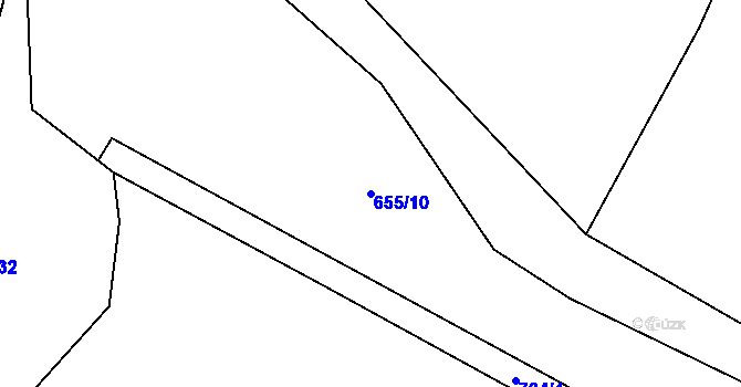 Parcela st. 655/10 v KÚ Bezděčín, Katastrální mapa