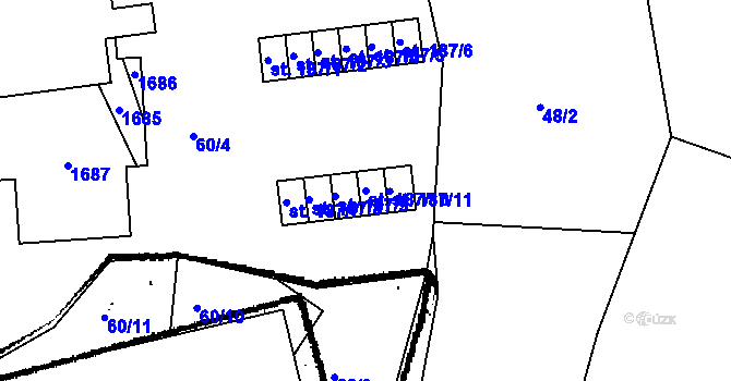 Parcela st. 187/10 v KÚ Želeč u Tábora, Katastrální mapa