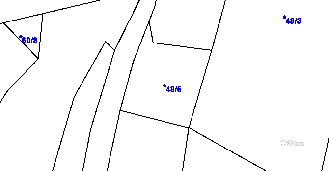 Parcela st. 48/5 v KÚ Želeč u Tábora, Katastrální mapa