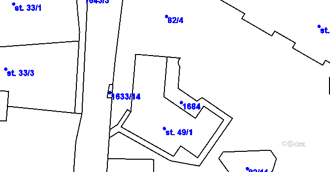 Parcela st. 82/3 v KÚ Želeč u Tábora, Katastrální mapa
