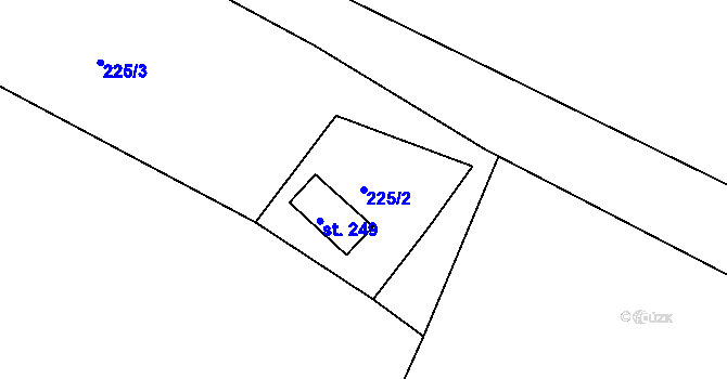 Parcela st. 225/2 v KÚ Želeč u Tábora, Katastrální mapa