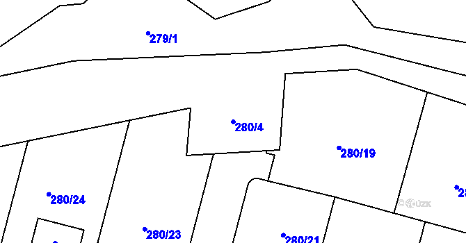 Parcela st. 280/4 v KÚ Želeč u Tábora, Katastrální mapa