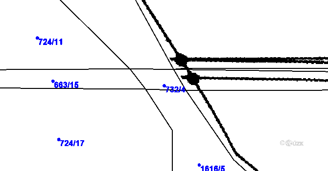Parcela st. 732/4 v KÚ Želeč u Tábora, Katastrální mapa