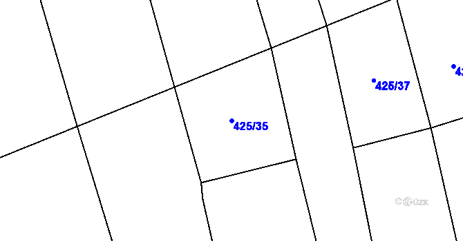 Parcela st. 425/35 v KÚ Želeč u Tábora, Katastrální mapa