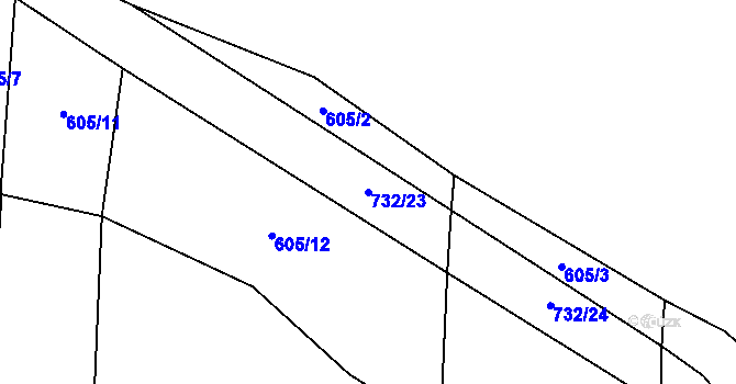 Parcela st. 732/23 v KÚ Želeč u Tábora, Katastrální mapa
