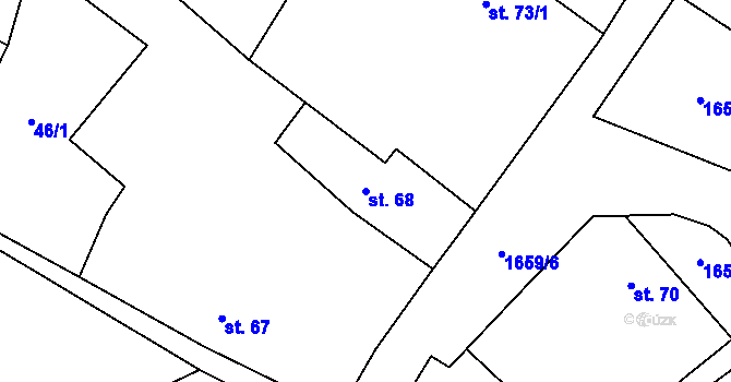 Parcela st. 68 v KÚ Želeč u Žatce, Katastrální mapa