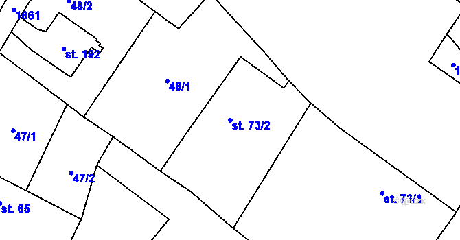 Parcela st. 73/2 v KÚ Želeč u Žatce, Katastrální mapa