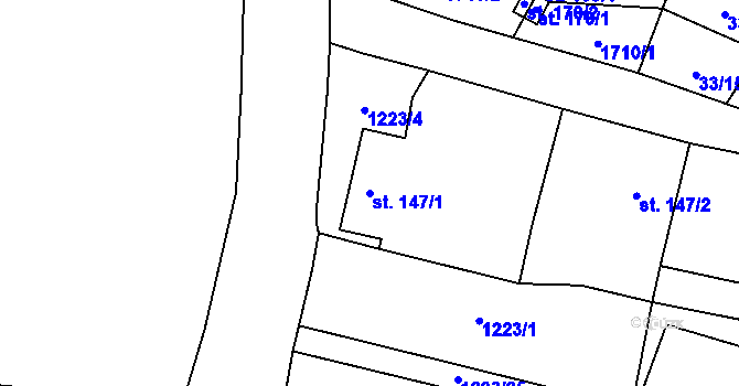 Parcela st. 147/1 v KÚ Želeč u Žatce, Katastrální mapa