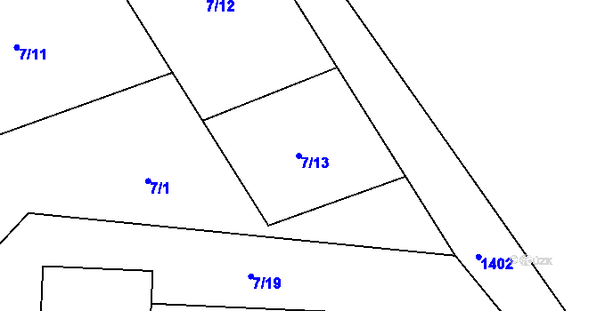Parcela st. 7/13 v KÚ Želeč u Žatce, Katastrální mapa