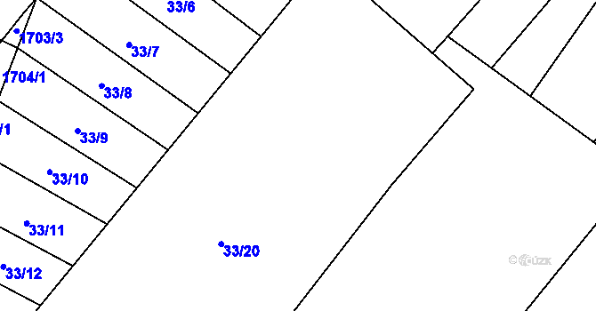 Parcela st. 33/24 v KÚ Želeč u Žatce, Katastrální mapa