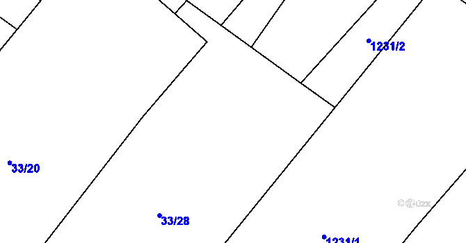 Parcela st. 33/29 v KÚ Želeč u Žatce, Katastrální mapa