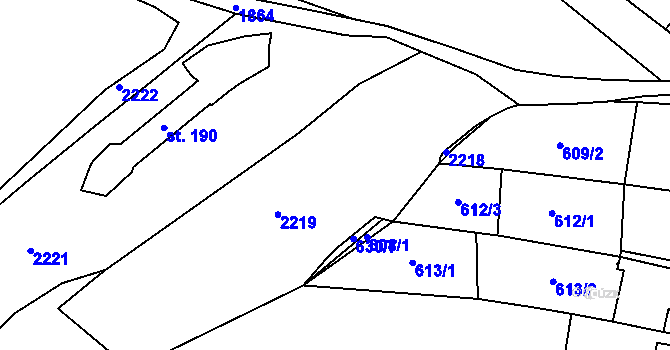 Parcela st. 630/9 v KÚ Želeč u Žatce, Katastrální mapa