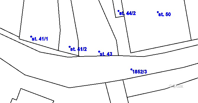 Parcela st. 43 v KÚ Želeč na Hané, Katastrální mapa