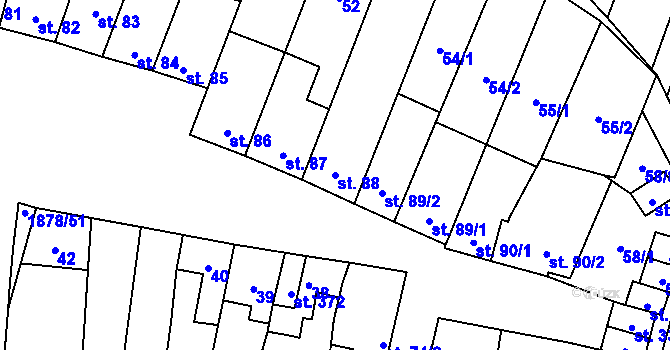 Parcela st. 88 v KÚ Želeč na Hané, Katastrální mapa