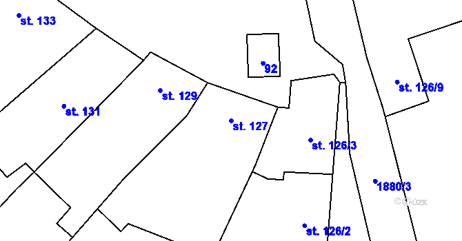 Parcela st. 127 v KÚ Želeč na Hané, Katastrální mapa