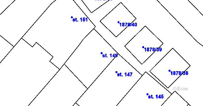 Parcela st. 149 v KÚ Želeč na Hané, Katastrální mapa