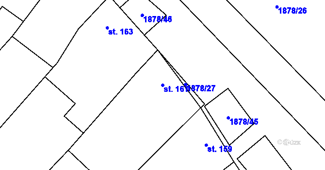 Parcela st. 161 v KÚ Želeč na Hané, Katastrální mapa