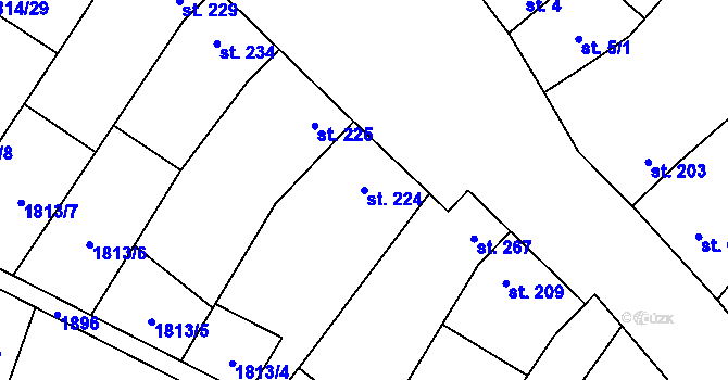 Parcela st. 224 v KÚ Želeč na Hané, Katastrální mapa