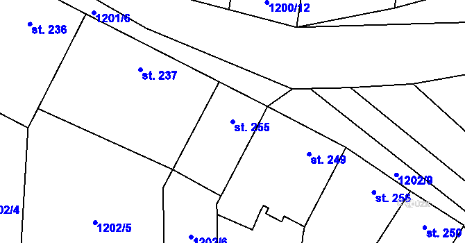 Parcela st. 255 v KÚ Želeč na Hané, Katastrální mapa