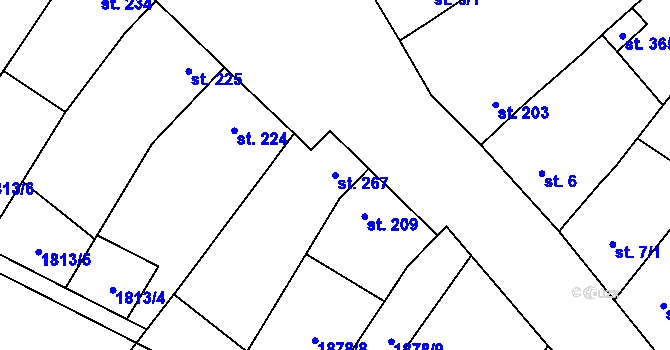 Parcela st. 267 v KÚ Želeč na Hané, Katastrální mapa