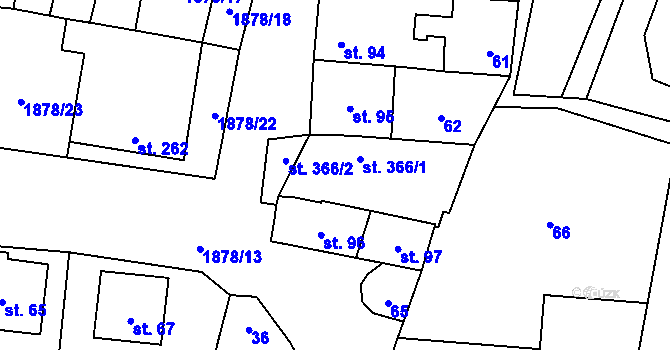 Parcela st. 63 v KÚ Želeč na Hané, Katastrální mapa
