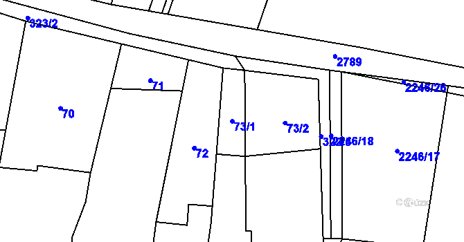 Parcela st. 73/1 v KÚ Želeč na Hané, Katastrální mapa