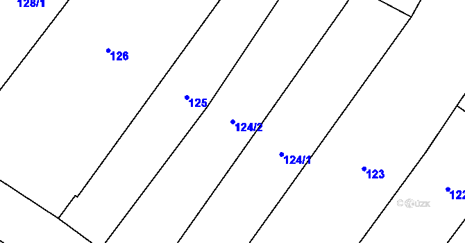 Parcela st. 124/2 v KÚ Želeč na Hané, Katastrální mapa