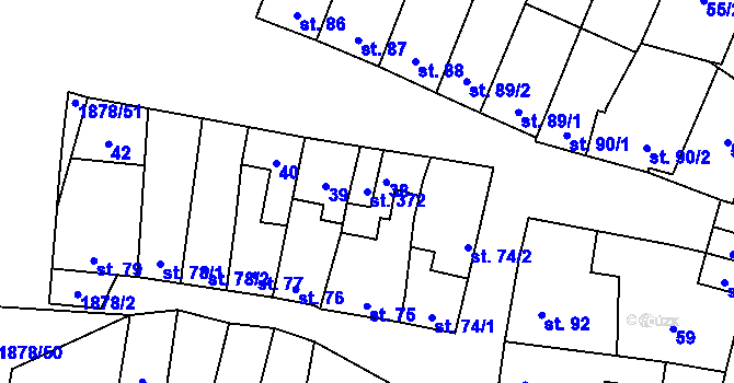 Parcela st. 372 v KÚ Želeč na Hané, Katastrální mapa