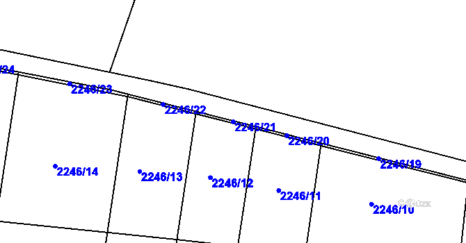 Parcela st. 2246/21 v KÚ Želeč na Hané, Katastrální mapa