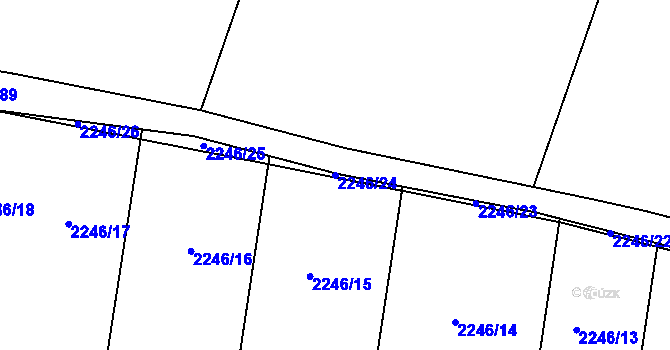 Parcela st. 2246/24 v KÚ Želeč na Hané, Katastrální mapa