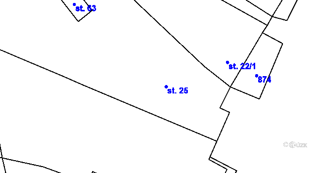 Parcela st. 25 v KÚ Želechovice u Uničova, Katastrální mapa