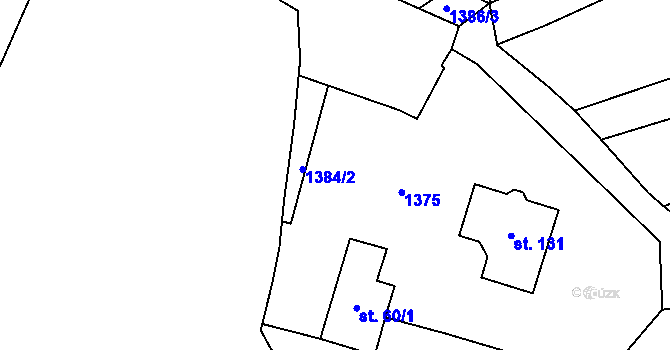 Parcela st. 1223/3 v KÚ Želechovice u Uničova, Katastrální mapa