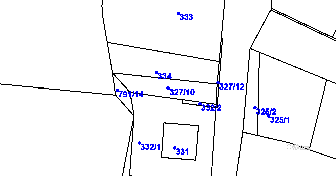 Parcela st. 327/10 v KÚ Lípa nad Dřevnicí, Katastrální mapa