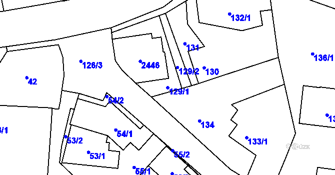 Parcela st. 129/1 v KÚ Lípa nad Dřevnicí, Katastrální mapa