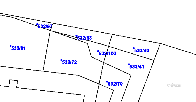 Parcela st. 532/100 v KÚ Lípa nad Dřevnicí, Katastrální mapa