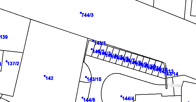 Parcela st. 143/3 v KÚ Lípa nad Dřevnicí, Katastrální mapa