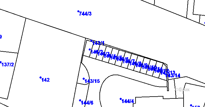 Parcela st. 143/4 v KÚ Lípa nad Dřevnicí, Katastrální mapa