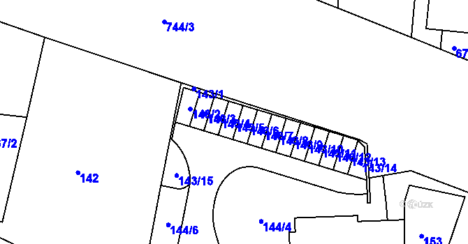 Parcela st. 143/5 v KÚ Lípa nad Dřevnicí, Katastrální mapa