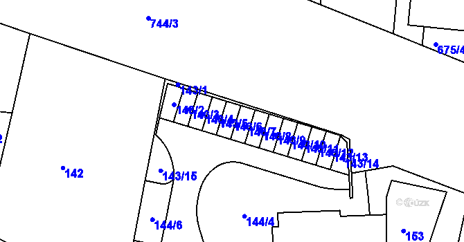 Parcela st. 143/6 v KÚ Lípa nad Dřevnicí, Katastrální mapa
