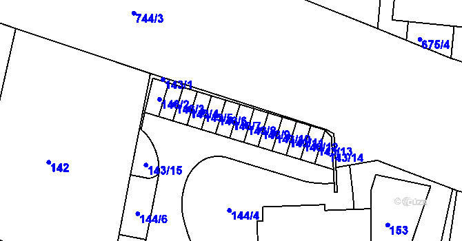 Parcela st. 143/7 v KÚ Lípa nad Dřevnicí, Katastrální mapa