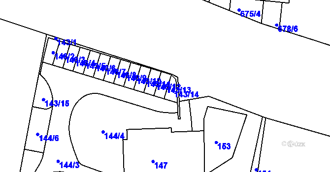 Parcela st. 143/13 v KÚ Lípa nad Dřevnicí, Katastrální mapa