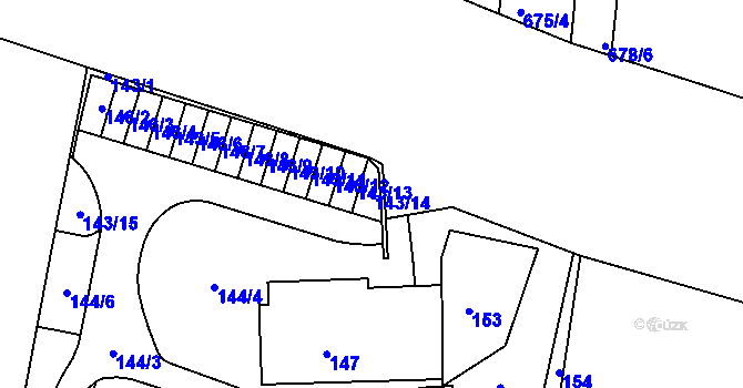 Parcela st. 143/14 v KÚ Lípa nad Dřevnicí, Katastrální mapa