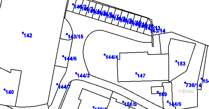 Parcela st. 144/4 v KÚ Lípa nad Dřevnicí, Katastrální mapa