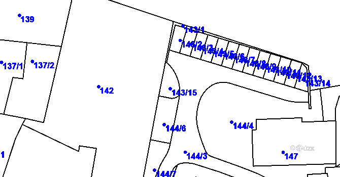 Parcela st. 143/15 v KÚ Lípa nad Dřevnicí, Katastrální mapa