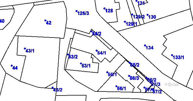 Parcela st. 54/1 v KÚ Lípa nad Dřevnicí, Katastrální mapa