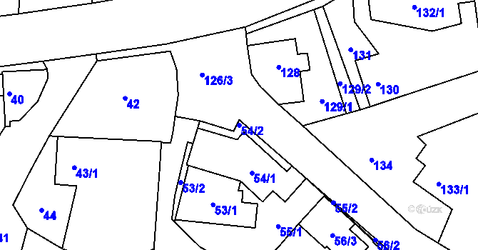 Parcela st. 54/2 v KÚ Lípa nad Dřevnicí, Katastrální mapa