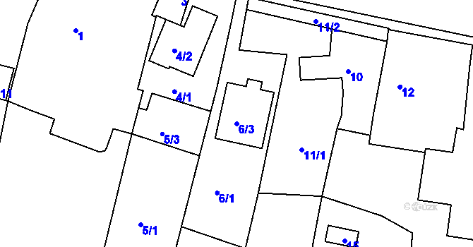 Parcela st. 6/3 v KÚ Lípa nad Dřevnicí, Katastrální mapa